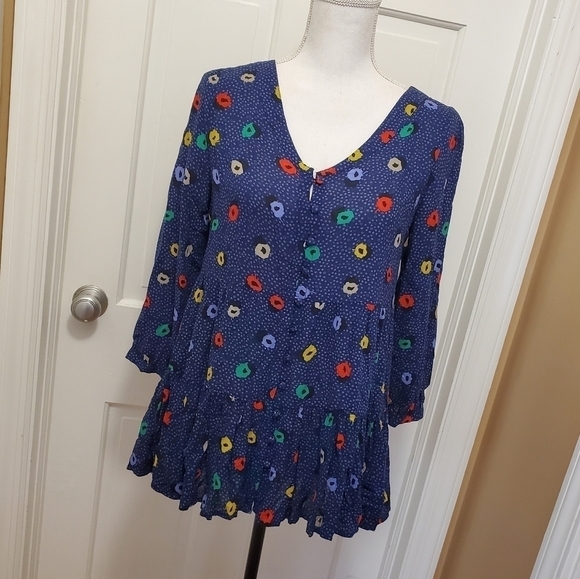 MAEVE floral print Ruffled blouse size Small - Picture 1 of 8